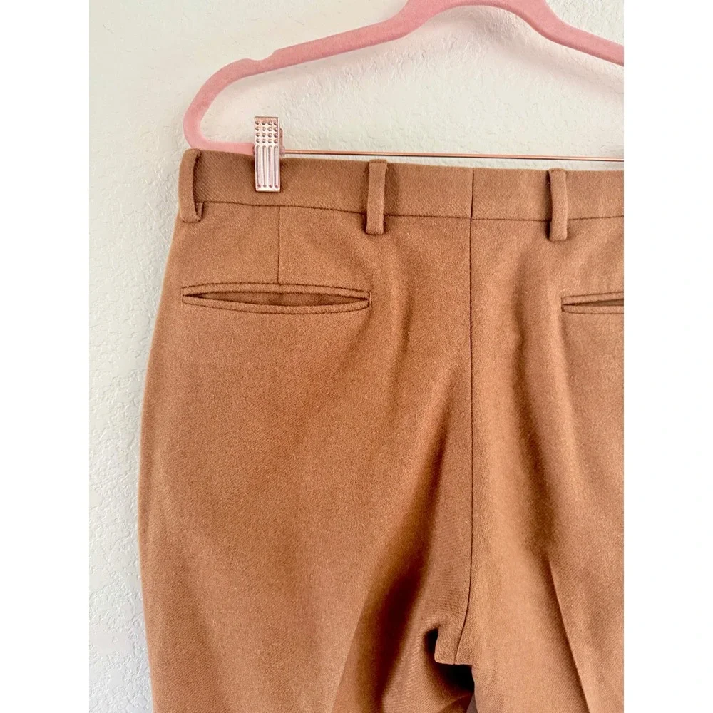 Octobre Editions Trousers Wool Blend Brown Camel Slim Fit Size 40 Mens 32x27